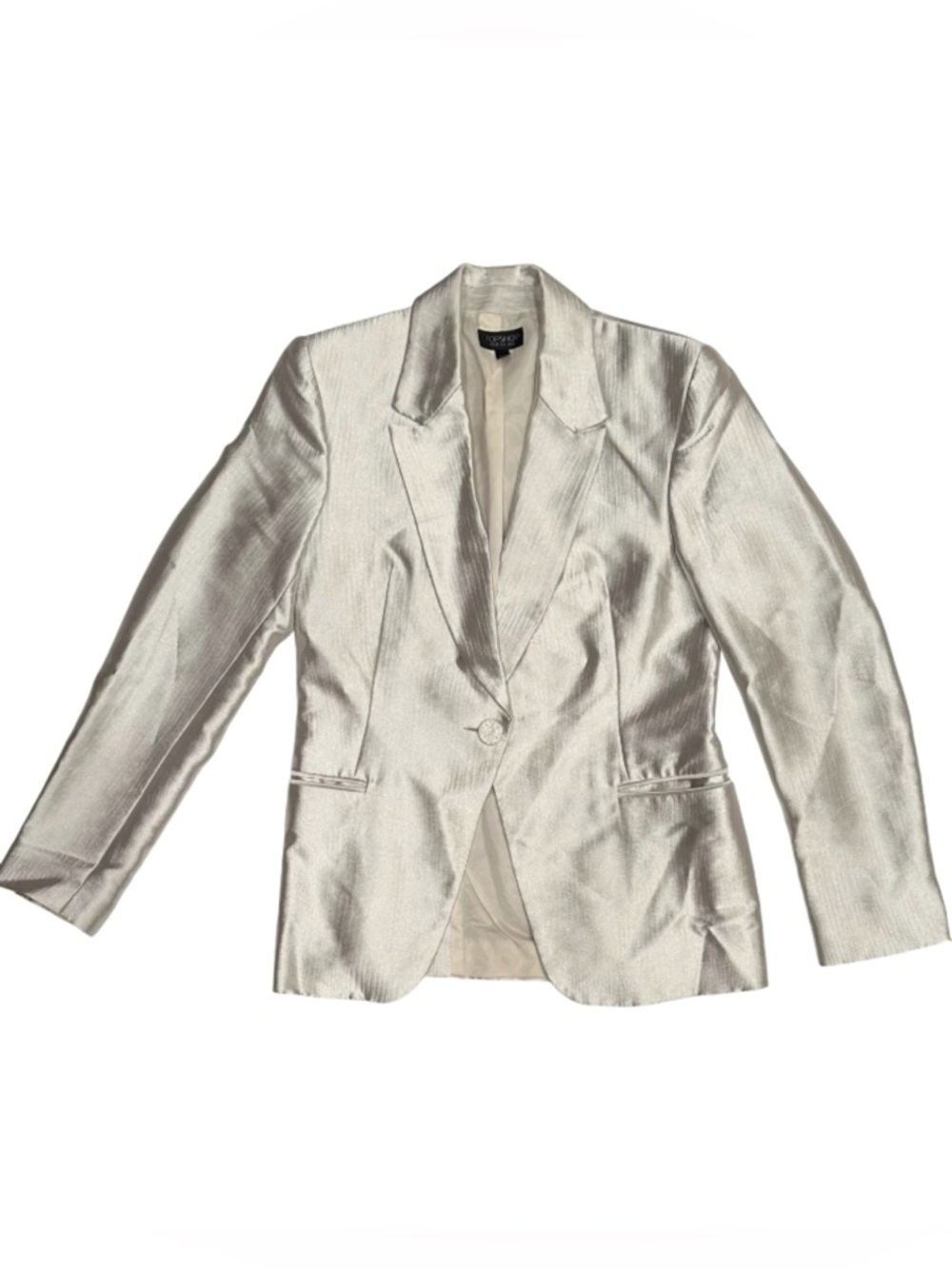 Topshop Silver Metallic Blazer US 6
